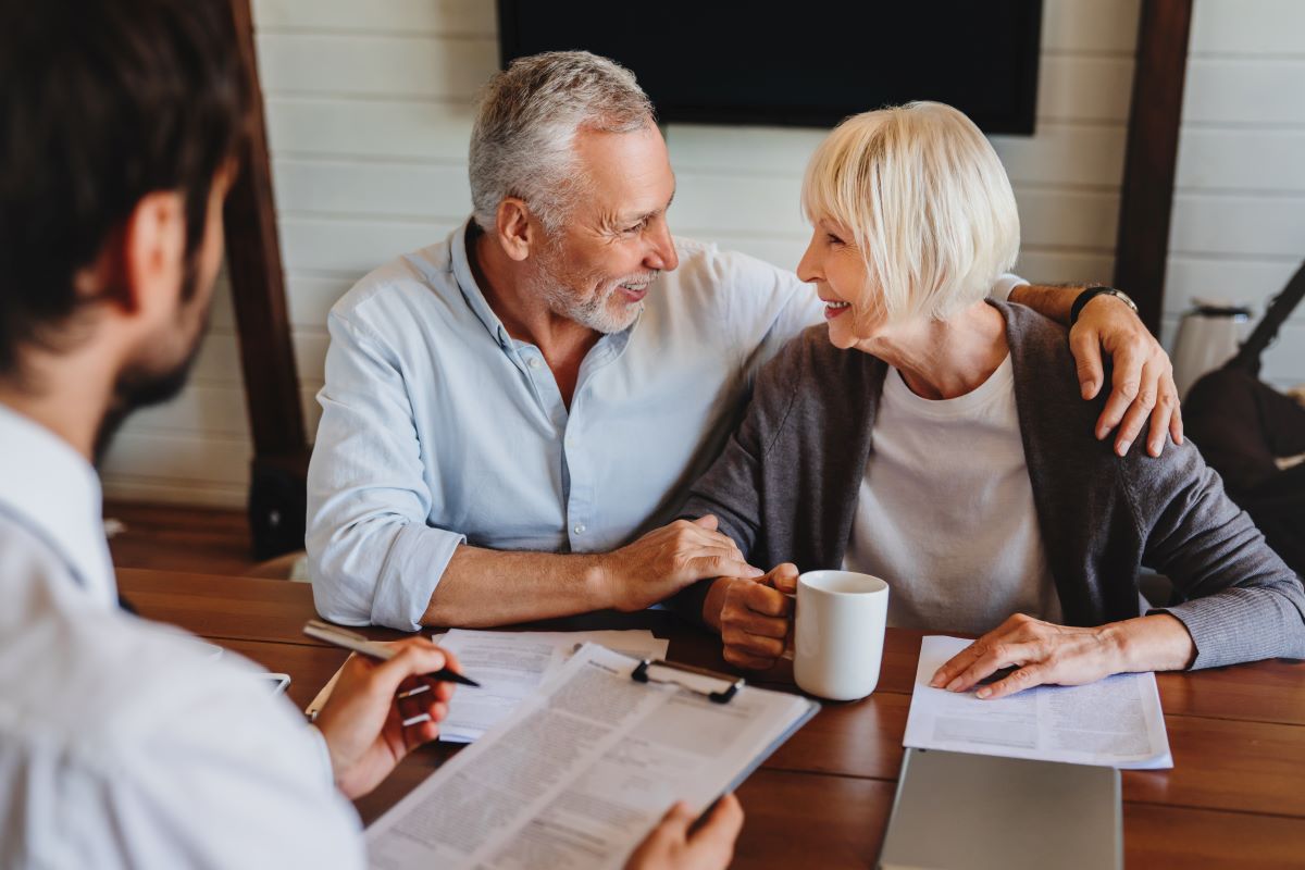 Couple at a meeting with their financial advisor